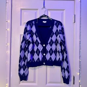 Cabana by Crown & Ivy Navy and Light Blue Sweater - Large